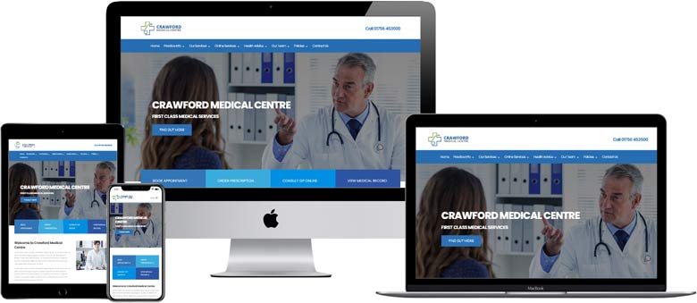 website design for a medical centre, Worthing