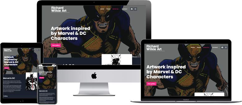 Website design for artist in Worthing