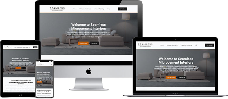 web design for a seamless microcement company in Worthing